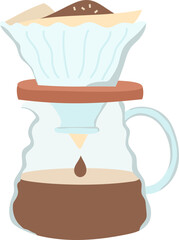 Dripper coffee flat Illustration. coffee