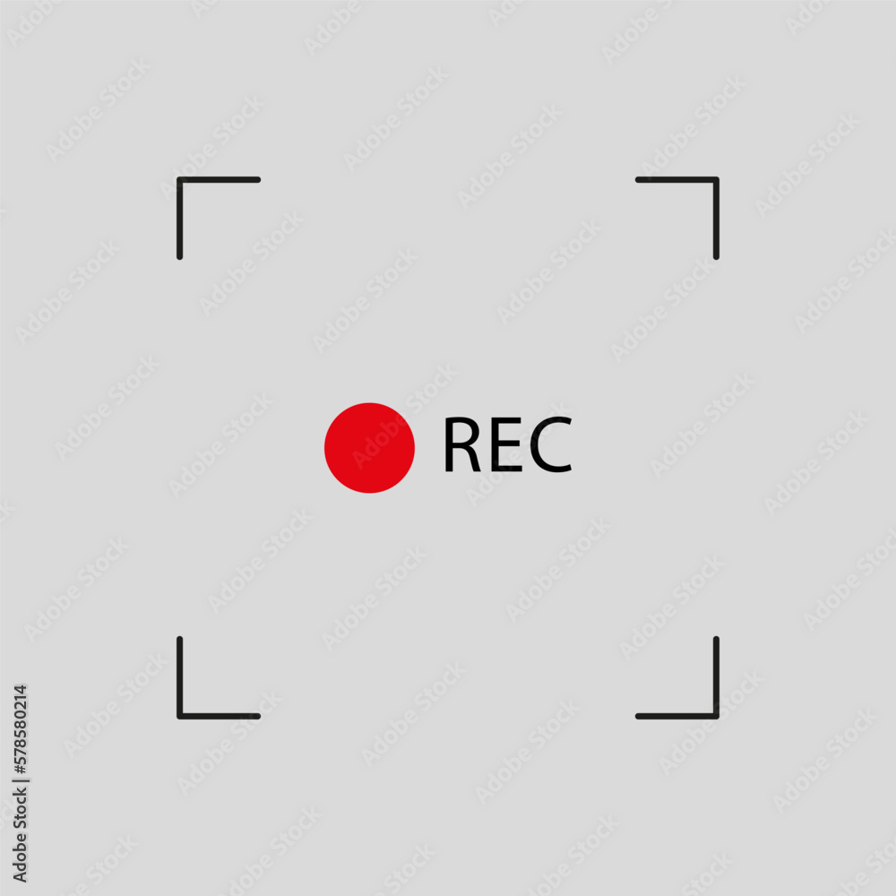 Poster frame recording. record interface. vector illustration.