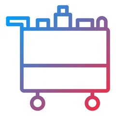 Vector Design Airplane Food Trolley Icon Style