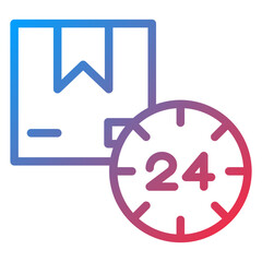 Vector Design 24 Hours Delivery Icon Style