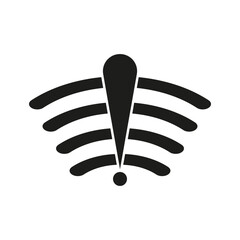 wifi exclamation mark icon. Vector illustration.