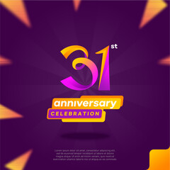 Number 31 logo icon design, 31st birthday logo number, 31st anniversary.