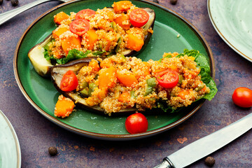Baked stuffed eggplant