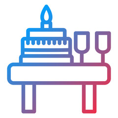 Vector Design Birthday Table Icon Style