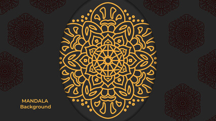 Luxury mandala background with golden arabesque pattern islamic east style.