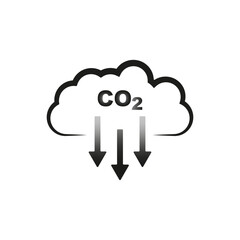 Co2 cloud arrows icon. Vector illustration.