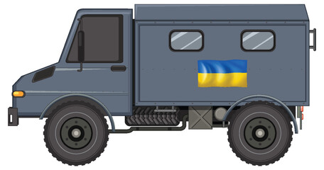 Isolated military army truck