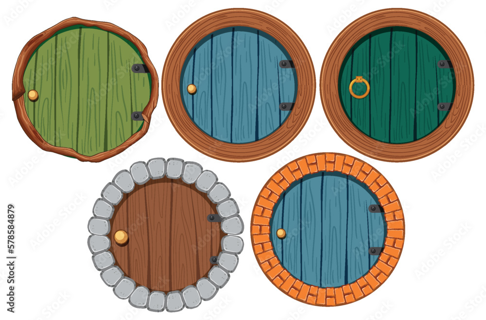 Canvas Prints set of hobbit house element decoration