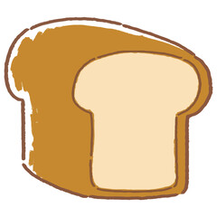 手描き風の美味しそうな食パンのベクターイラスト