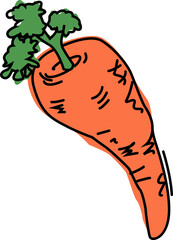 Carrot cartoon doodle style icon