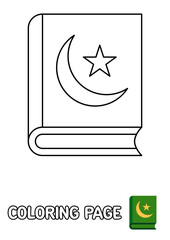 Coloring page with Quran for kids