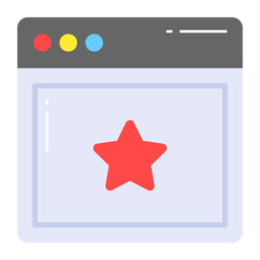 Star inside the webpage, vector design of website ranking