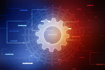 2d illustration abstract gear Network