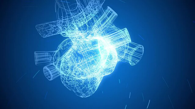 Abstract Heart on a Blue Background