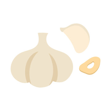 ニンニク（ガーリック）。フラットなベクターイラスト。
Garlic. Flat designed vector illustration.