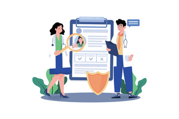 Doctor Examining The Patient Medical Report