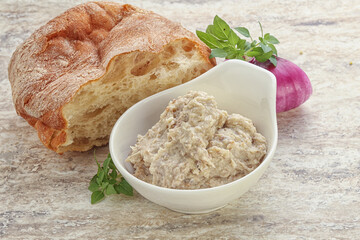 Jewish traditional cuisine herring mousse Forsmak