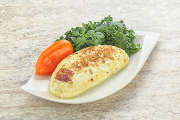 Roasted traditional cheese haloumi