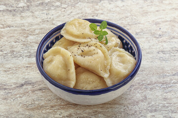 Russian traditional Vareniki - dumplings with potato