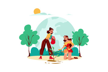 Forest Preservation Illustration Concept