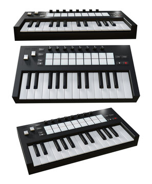 3d Rendering Midi Controller Hardware Software Musical Instrument Digital Interface Control Perspective View