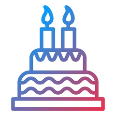 Vector Design Birthday Cake Icon Style