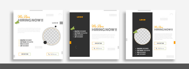 We are hiring job vacancy social media post banner design template.