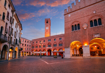 Treviso, Italy. Cityscape image of historical center of Treviso, Italy with old square at sunrise. - 578590665
