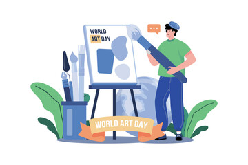 World Art Day Illustration Concept
