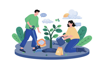 Save the Tree Illustration Concept