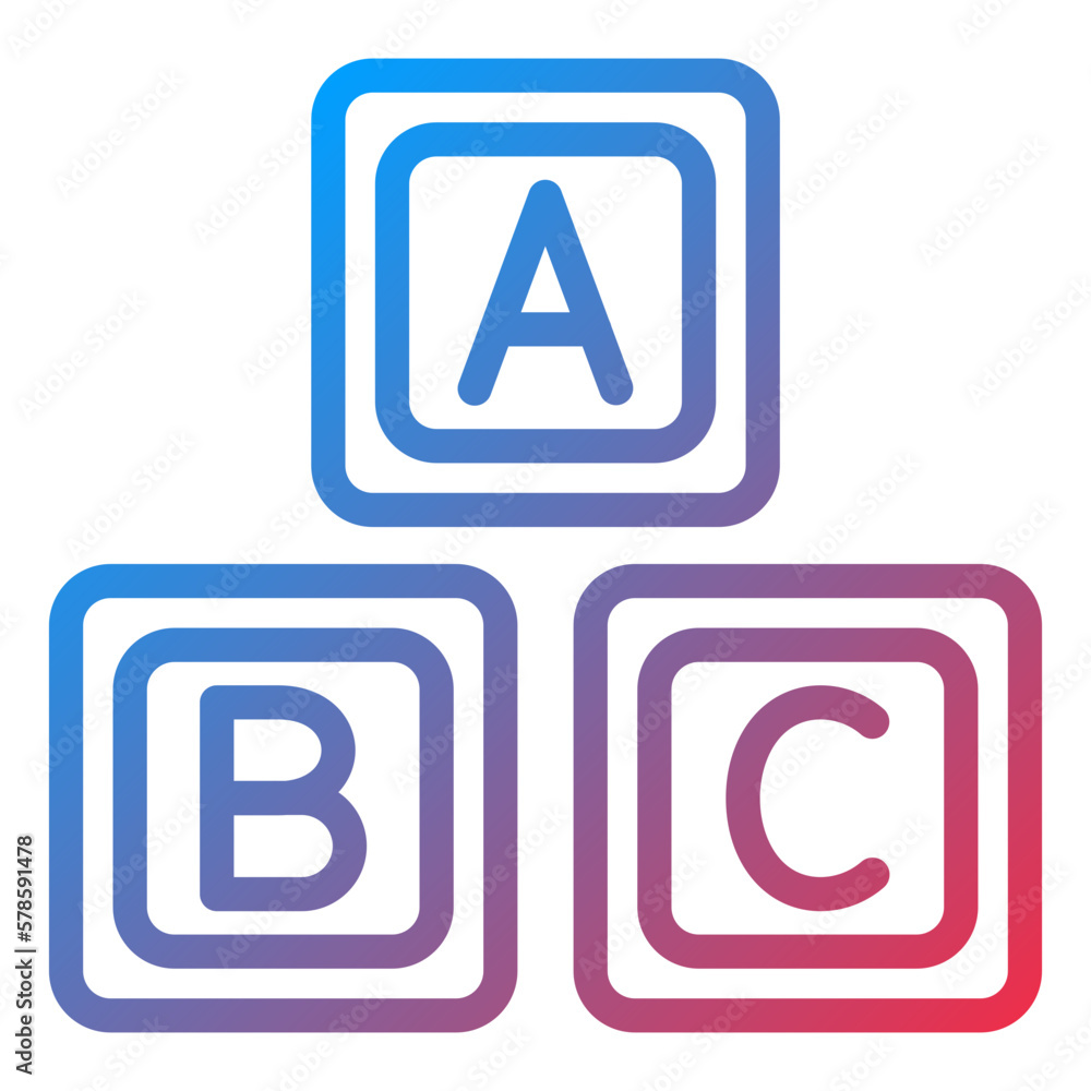 Poster vector design abc blocks icon style