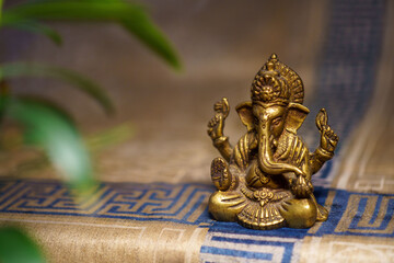 Golden ganesha close up