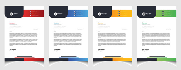 Corporate business colourful letterhead template with a4 size stationary item modern letterhead.
