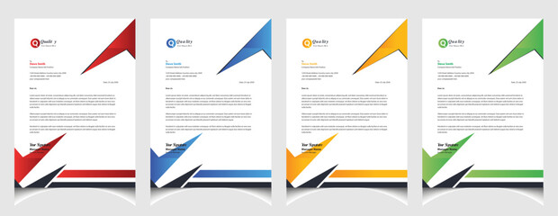 Corporate business colourful letterhead template with a4 size stationary item modern letterhead.

