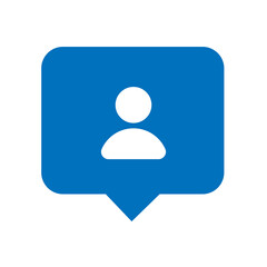 user icon on blue button transparant design 