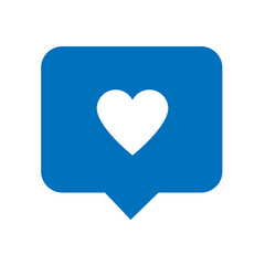 heart icon illustration with button heart blue symbol transparant 