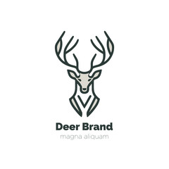 Deer head logo. Vector illustration. Deer head logo template.