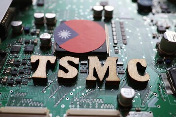 Tokyo, Japan, March 2023.An image of TSMC, a Taiwanese semiconductor manufacturer.