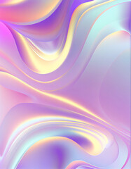 Obraz premium Holographic abstract pink and blue pastel colors foil backdrop in 80s style, modern gradient, synth wave, retro futurism background. Generative AI