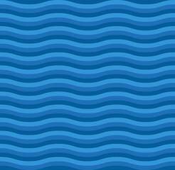 Vector seamless illustration of waves. Abstract background with water texture. The concept of water in abstract art. Water surface and ocean pattern