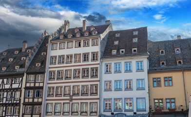 France, Alsace, Strasbourg, Petite France, half-timbered houses