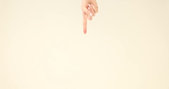 Hand indicates thumbs down gesture. Decrease in commercial indicators