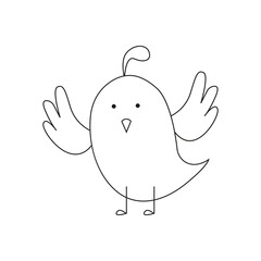 Hand drawn bird illustration. Isolated on white background