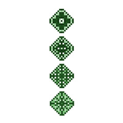 Pixel art monochrome mandalas symbol.
