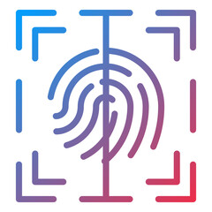 Vector Design Fingerprint Scanner Icon Style