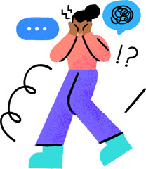 Women with anxiety Brush vector style
