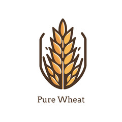 Cereal wheat logo template. Vector illustration of a wheat spikelet.