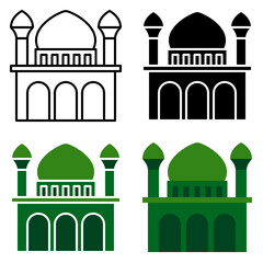 Mosque in flat style isolated