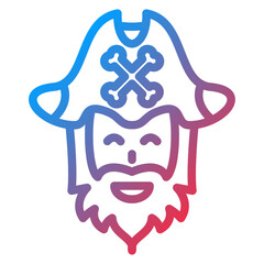 Vector Design Pirate Beard Icon Style