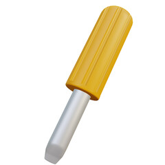 3d yellow screwdriver construction